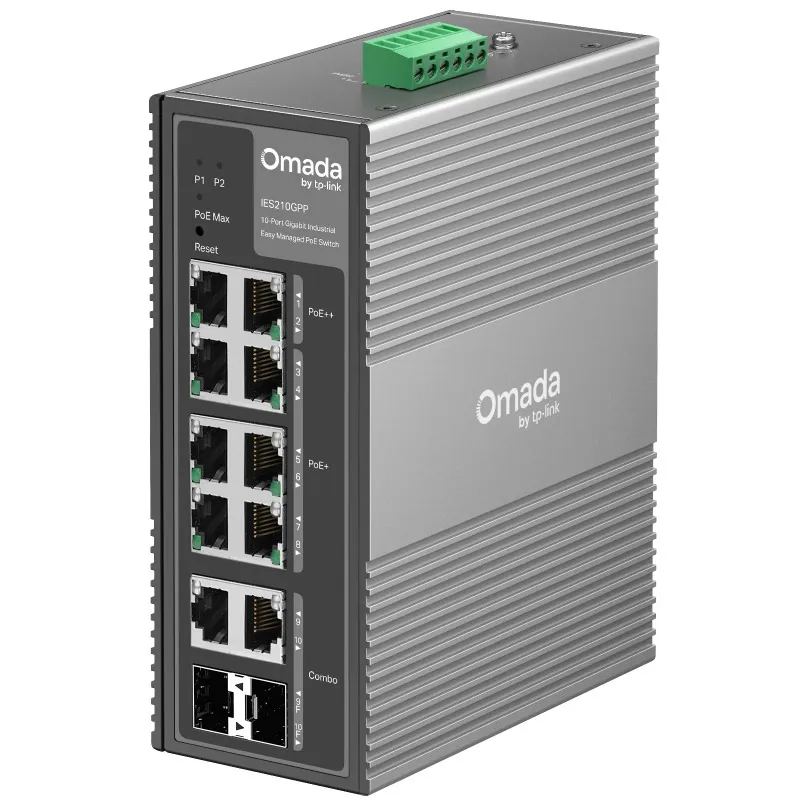 TP-LINK Omada IES210GPP 10-port 8x 1G RJ45 (2xPoE++/6xPoE++) 2x 1G RJ45/SFP L2 industrijsko Easy Managed mrežno stikalo switch