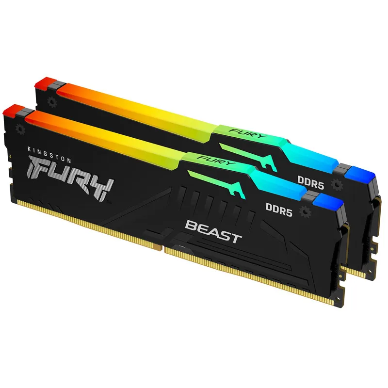 KINGSTON Fury Beast 64GB (2x32GB) 6000MT/s DDR5 CL36 EXPO/XMP KF560C36BBE2AK2-64 RGB ram pomnilnik