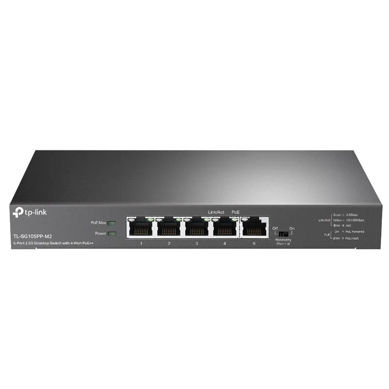 TP-LINK TL-SG105PP 5-port 2.5Gbps (4x PoE++) RJ45 2x Gigabit SFP Smart mrežno stikalo switch