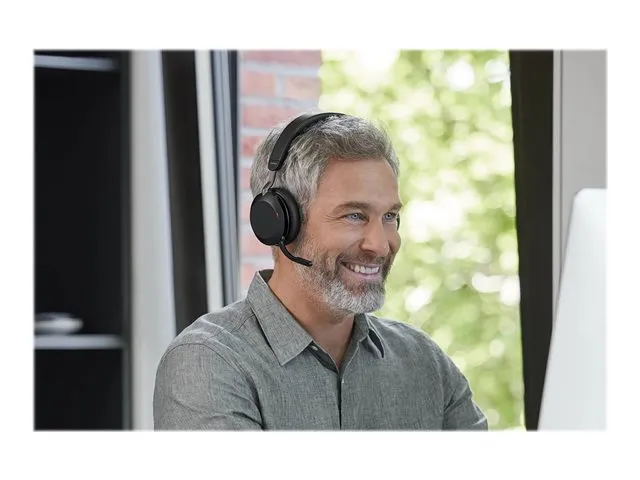 JABRA Evolve2 75 Headset on-ear Bluetooth wireless active noise cancelling USB-A noise isolating black Certified for Microsoft T