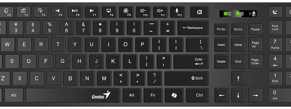 Tipkovnica Genius SlimStar 7250BT,AI,SER,BLK,BT+2.4GHZ,KB