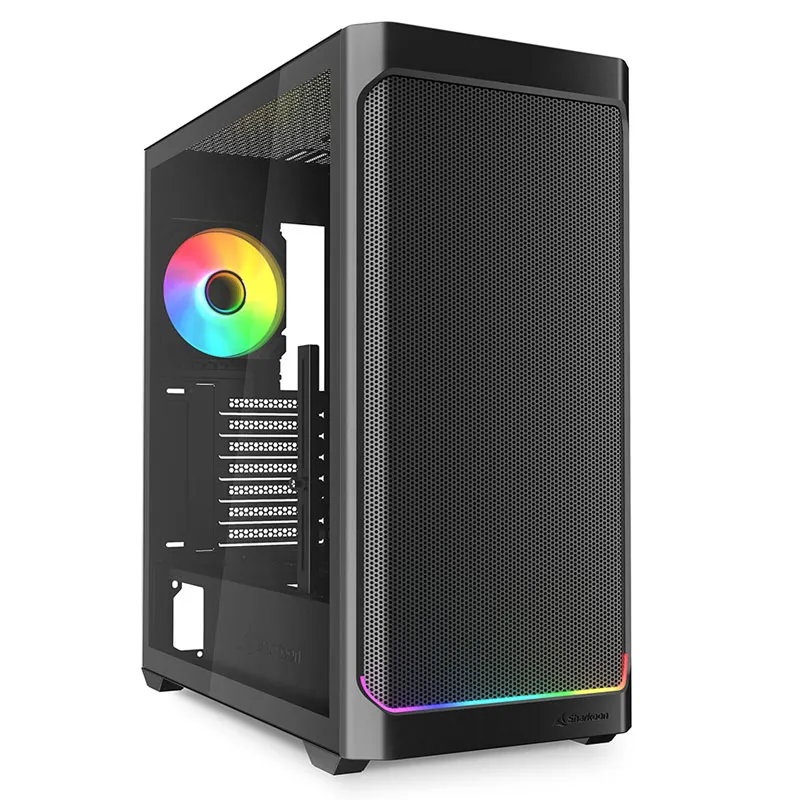 SHARKOON AK4W RGB Strip midiATX okno gaming črno ohišje