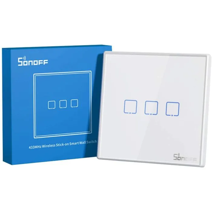 SONOFF brezžično pametno stensko stikalo 433MHz dvojno T2EU3C-RF