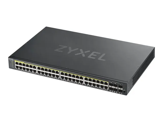 ZYXEL GS1920-48HPv2 52 Port Smart Managed PoE Switch 48x Gigabit Copper PoE and 4x Gigabit dual pers