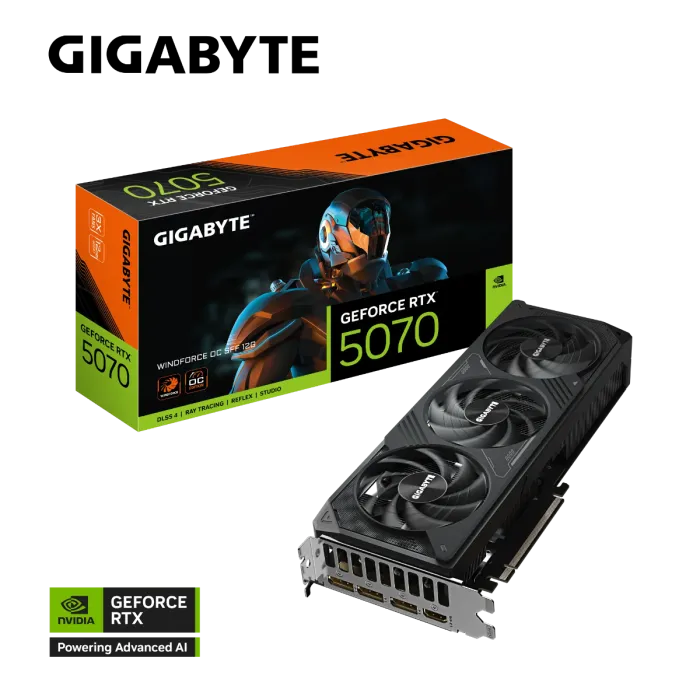 Grafična kartica GIGABYTE GeForce RTX 5070 WINDFORCE OC SFF 12G, 12GB GDDR7, PCI-E 5.0