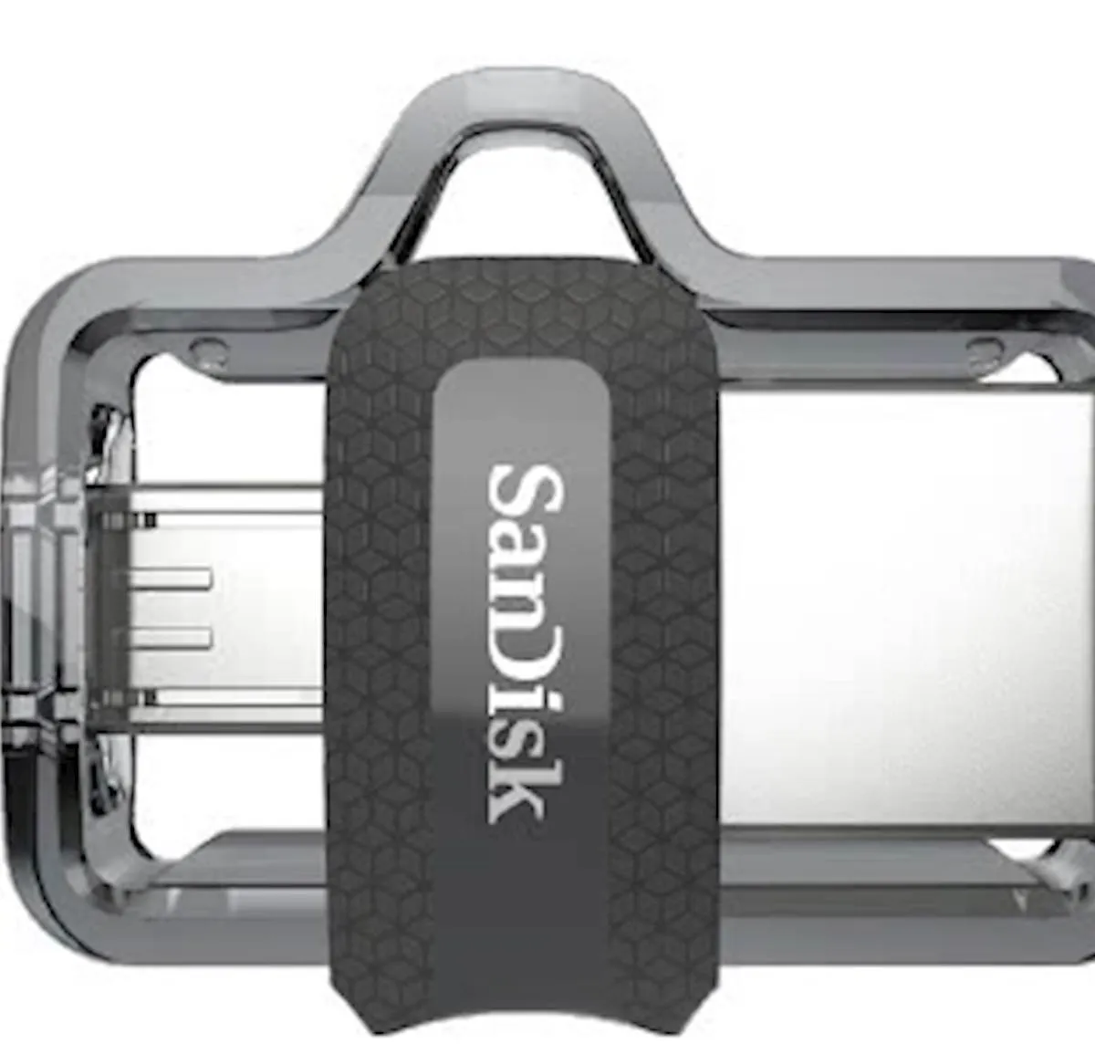 MICRO USB & USB DISK SANDISK 64GB ULTRA DUAL, 3.0, srebrno-črn, drsni priključek