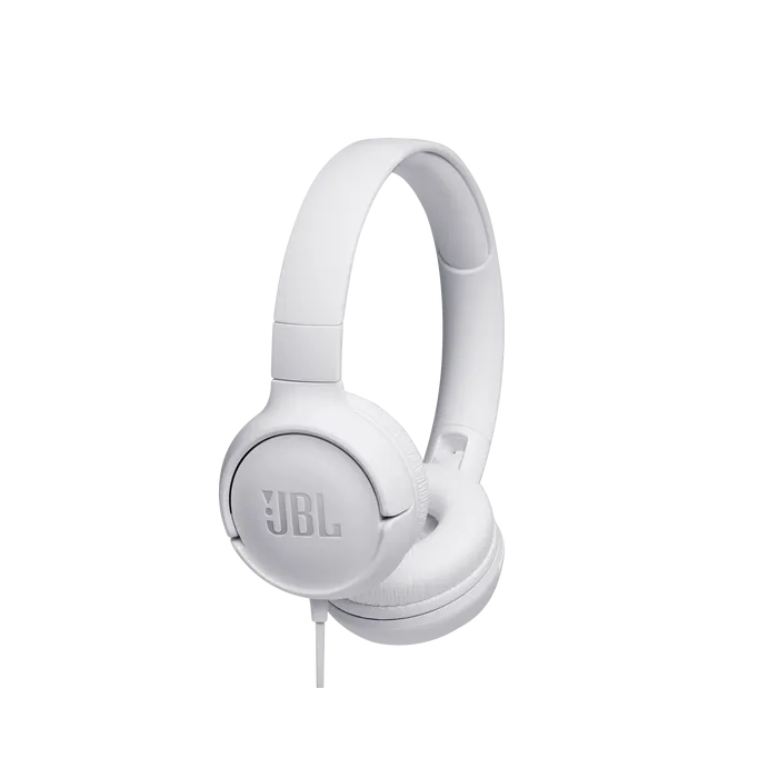 JBL Tune 500 naglavne slušalke z mikrofonom, bele