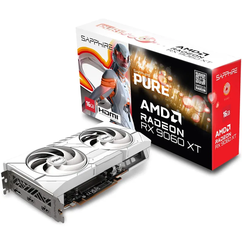 SAPPHIRE PURE Gaming Radeon RX 9060 XT 16GB GDDR6 ARGB grafična kartica