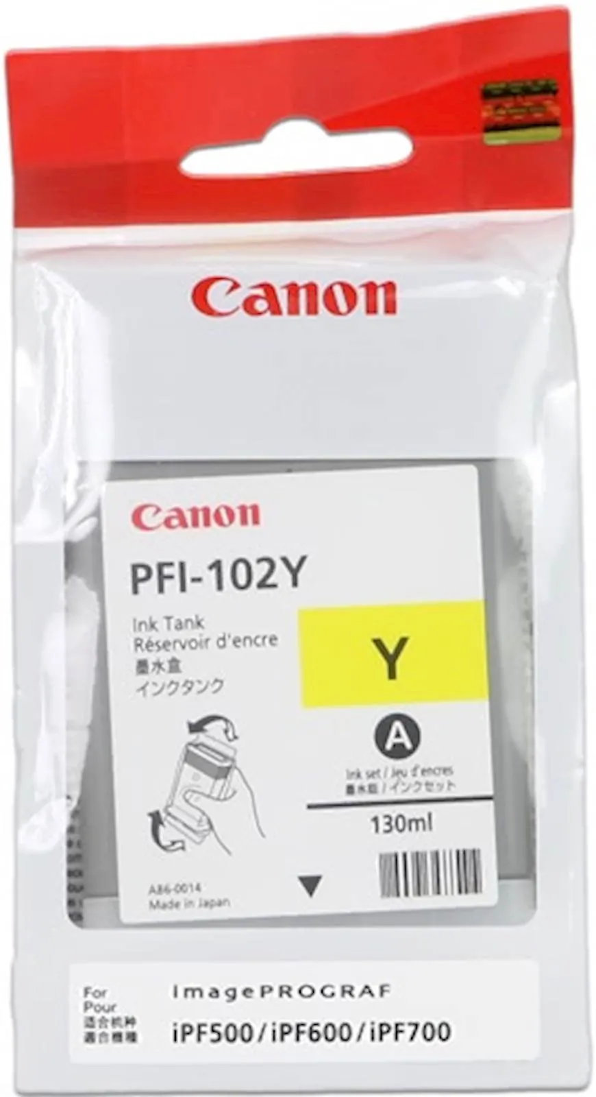 ČRNILO CANON PFI-102 RUMENO ZA IPF500/600/700 130ml