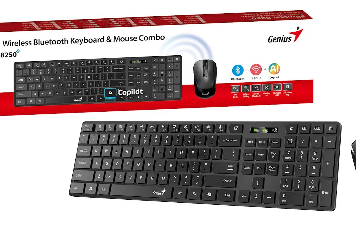 Tipkovnica Genius SlimStar 8250,AI,BLK,SER,BT+2.4GHZ