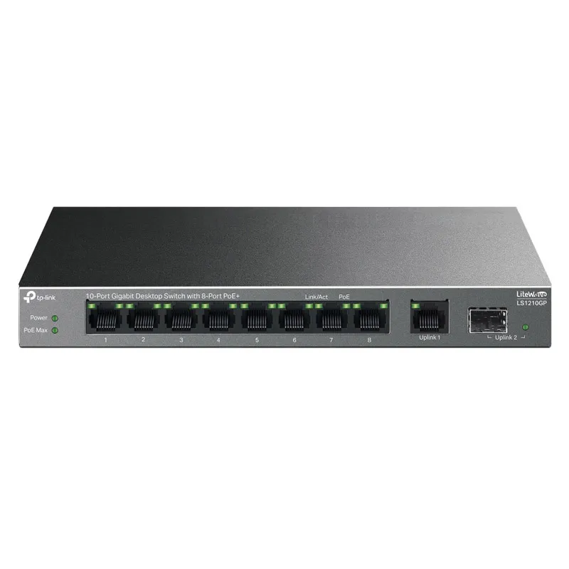 TP-LINK LS1210GP 10-port 9x Gigabit PoE+ RJ45 1xGigabit SFP Unmanaged mrežno stikalo switch