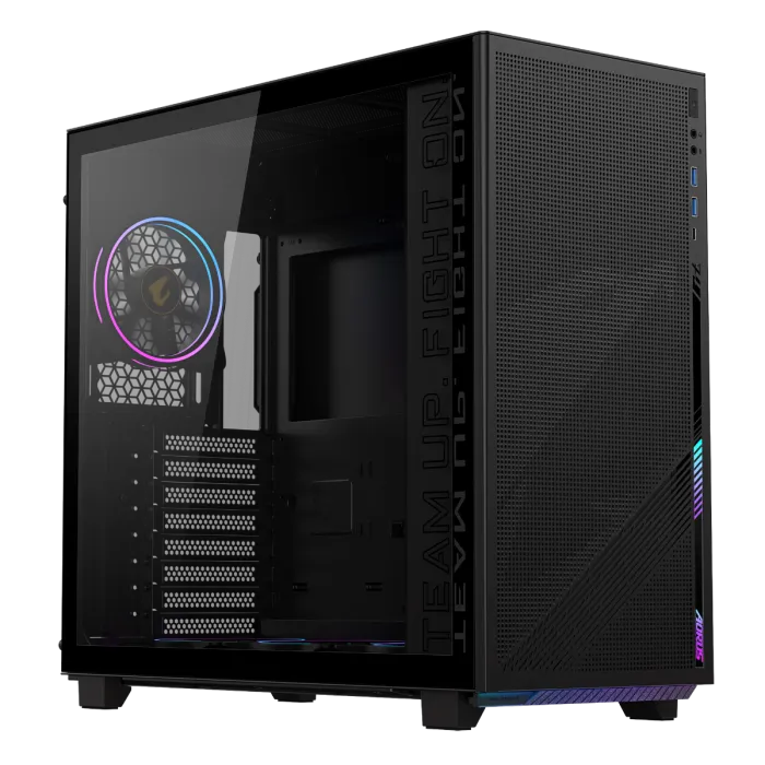 Gigabyte AORUS C400 GLASS USB-C USB 3.2 Gen2 ATX AORUS RGB osvetljeno ohišje, črno