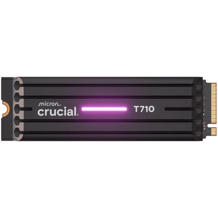 Crucial T710 1TB PCIe Gen5 NVMe 2280 M.2 SSD s hlajenjem
