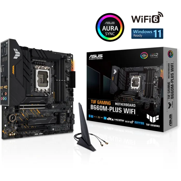 ASUS TUF GAMING B660M-PLUS WIFI, DDR5, SATA3, USB3.2Gen2x2, DP, WiFi, LGA1700 mATX