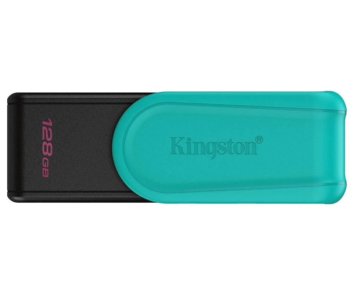 USB disk Kingston 128GB DT Exodia S, 3.2 Gen1, črn/turkizen, z vrtljivim pokrovčkom