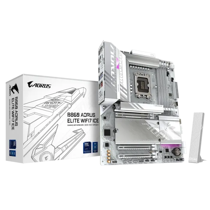 GIGABYTE B860 AORUS ELITE WF7 ICE, DDR5, SATA3, USB4, DP, Wi-Fi 7, LGA1851 ATX