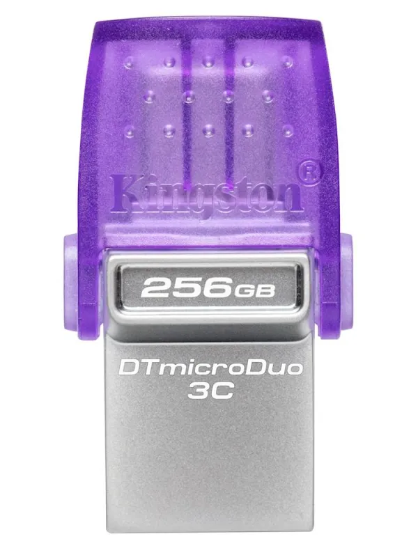 USB C & USB DISK Kingston 256GB DT microDuo3G3, 3.2 Gen1, OTG, s pokrovčkom