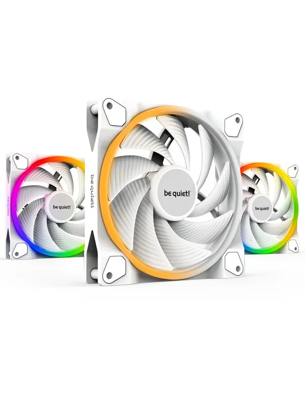 BE QUIET! LIGHT WINGS White High-Speed (BL103) triple pack RGB 140mm 4-pin PWM beli ventilator