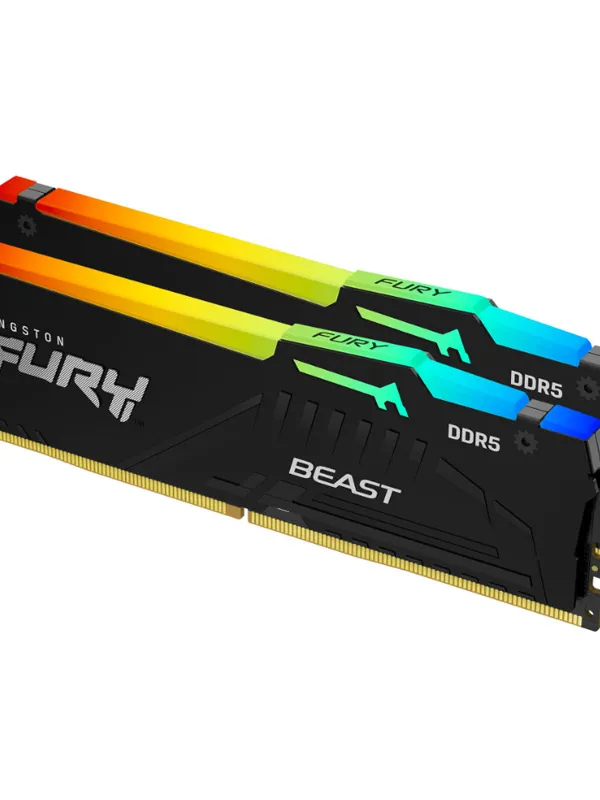 KINGSTON Fury Beast 64GB (2x32GB) 6400MT/s DDR5 CL32 EXPO KF564C32BBEAK2-64 RGB ram pomnilnik