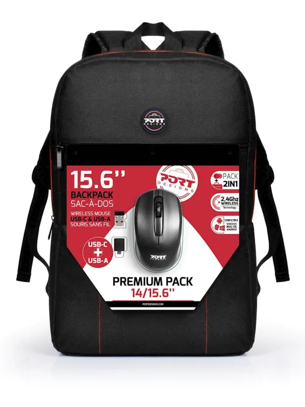 Nahrbtnik PORT Premium + miška 15,6"