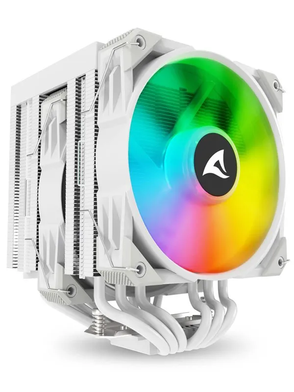 SHARKOON CPU A60 RGB WHITE AIR COOLER 2x120mm PWM 260W procesorski hladilnik