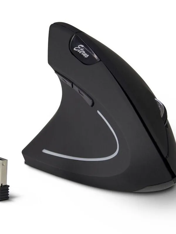 INTER-TECH Eterno KM-206L USB brezžična za levičarje optična za levičarje vertikalna miška