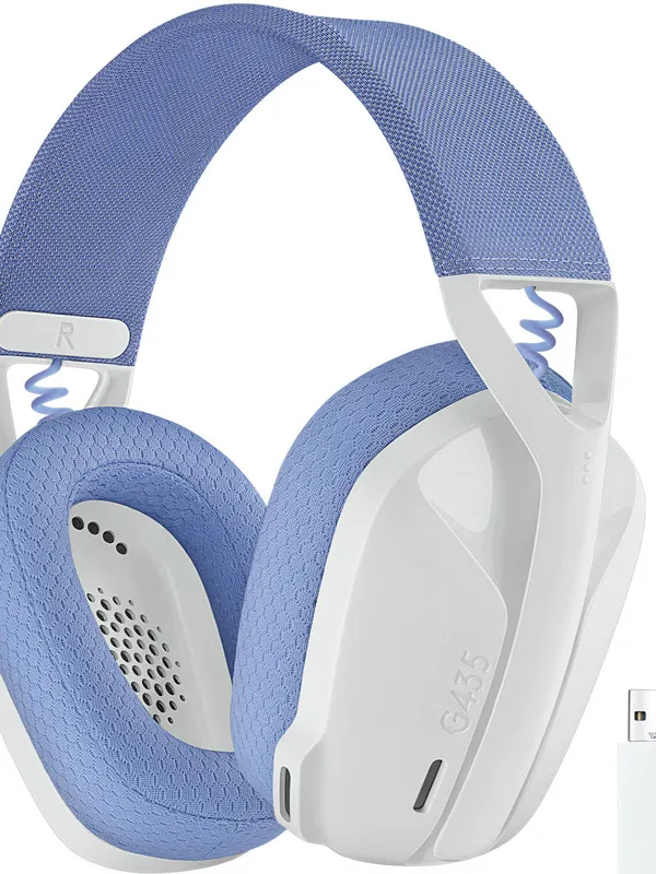 LOGITECH G435 Wireless LightSpeed Gaming z mikrofonom bele slušalke