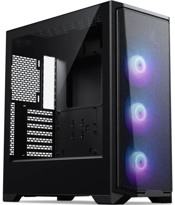 PHANTEKS ECLIPSE G370A TEMPERED GLASS D-RGB LED ATX črno ohišje