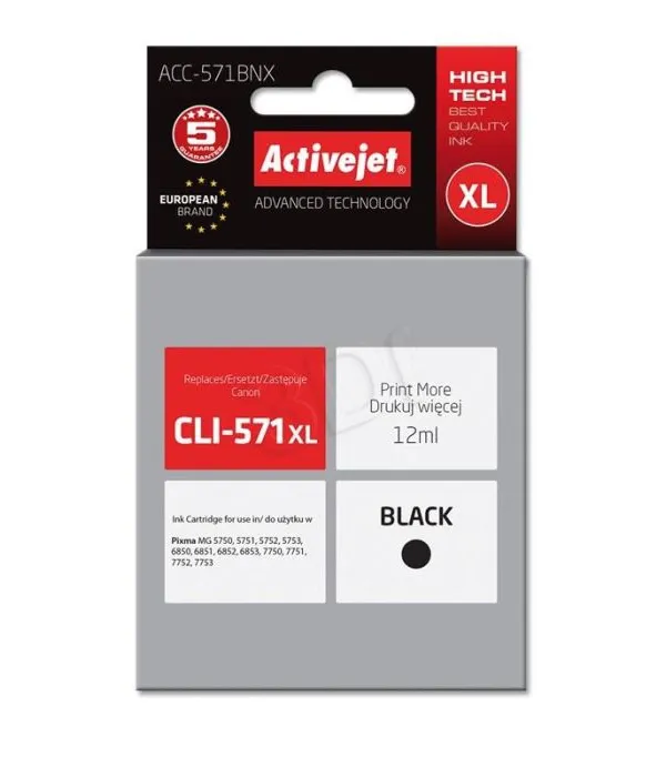 ActiveJet črno črnilo Canon CLI-571B XL