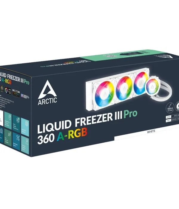 ARCTIC LIQUID FREEZER III PRO 360mm A-RGB vodno hlajenje za INTEL/AMD procesorje (bel)