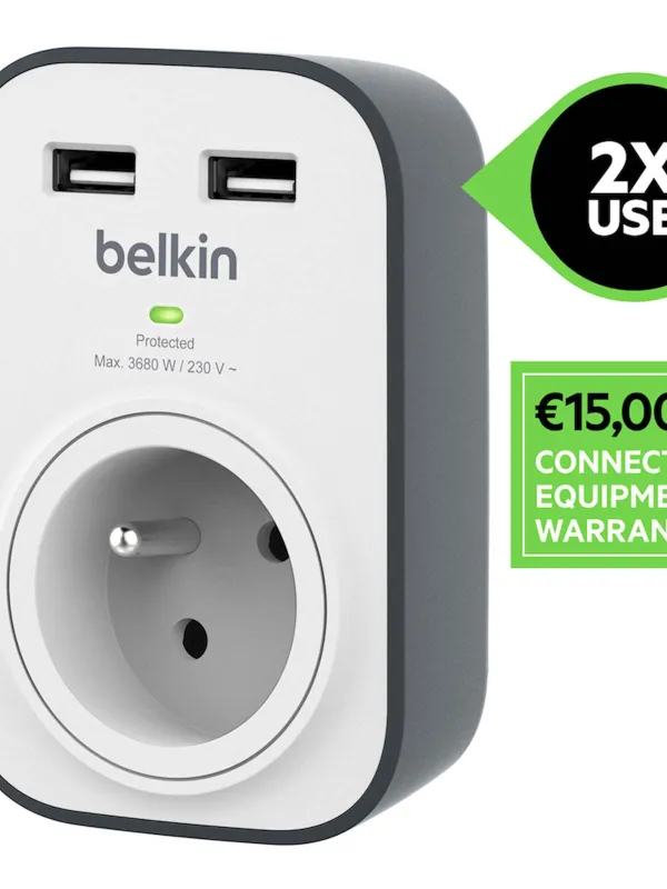 BELKIN ZAŠČITA 1 vtičnica 2x 2.4A USB