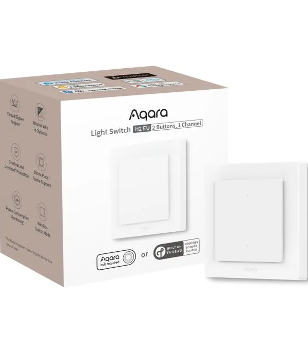 AQARA pametno stikalo za luči H2 (WS-K07D), 2 gumba - 1 kanala