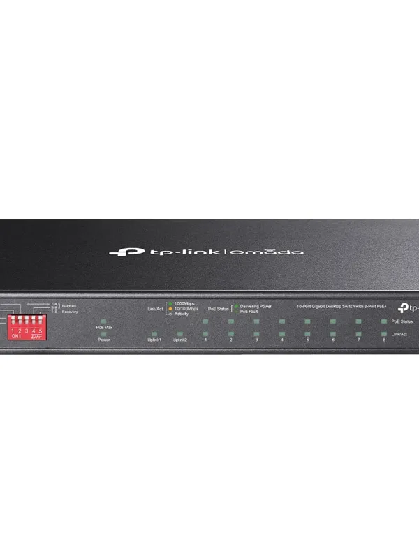TP-LINK Omada DS110GMP 10-port 9xGbE 8xPoE+ RJ45 1x GbE SFP/RJ45 Combo Unmanaged mrežno stikalo switch