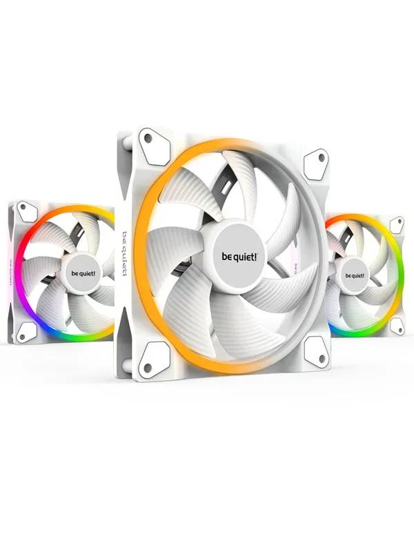 BE QUIET! LIGHT WINGS White (BL102) triple pack RGB 140mm 4-pin PWM beli ventilator