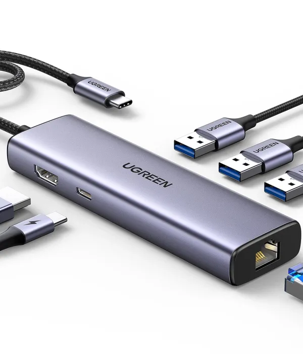 Ugreen 6-v-1 USB-C Hub (100 W PD vhod, 4K@30Hz HDMI)