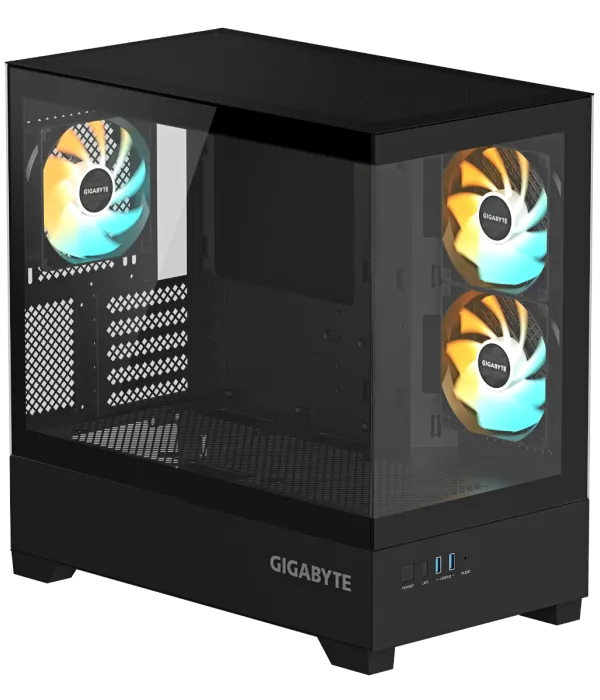 Gigabyte C201 PANORAMIC ATX RGB osvetljeno ohišje, črno