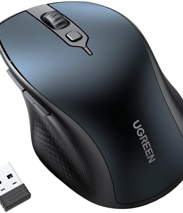 Brezžična miška UGREEN Bluetooth 5.0 in 2,4 Ghz z USB sprejemnikom s 5 gumbi za MacBook, PC, namizni