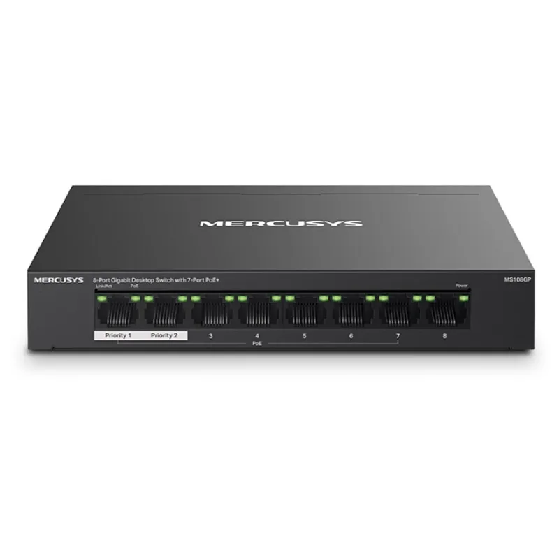 MERCUSYS MS108GP 8-port Gigabit (7x PoE+) RJ45 mrežno stikalo switch