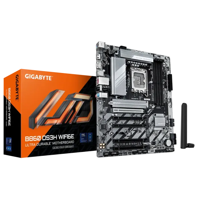GIGABYTE B860 DS3H WIFI6E, DDR5, SATA3, USB3.2Gen2x2, DP, WiFi 6E, LGA1851 ATX