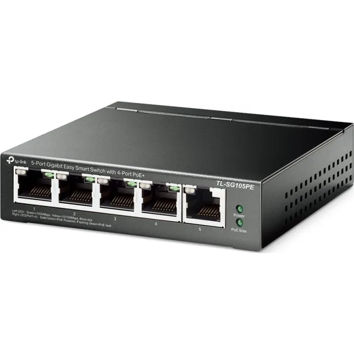 TP-LINK 5-Port Gigabit Easy Smart switch stikalo z 4-Port PoE+