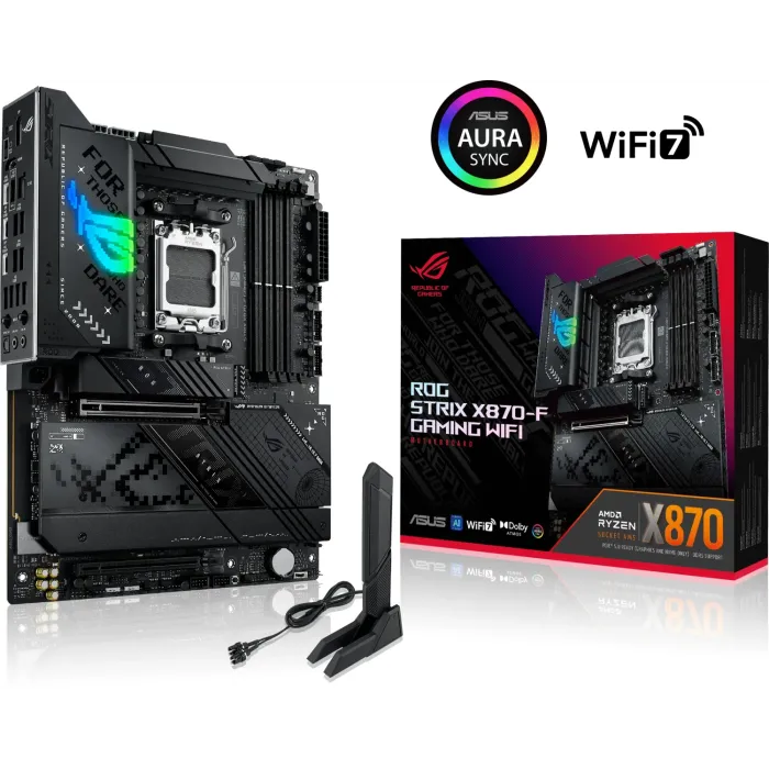 ASUS ROG STRIX X870-F GAMING WIFI, DDR5, SATA3, USB3.2Gen2x2, DP, 2.5GbE, WiFi 7, AM5 ATX