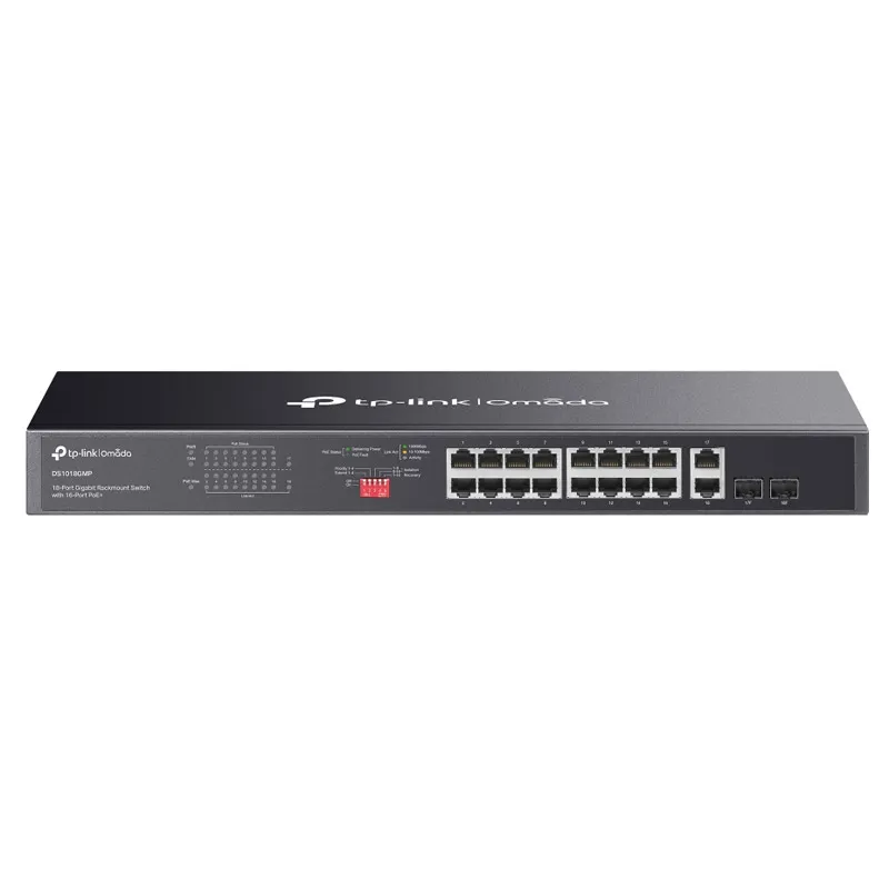 TP-LINK Omada DS1018GMP 18-port 16x Gigabit PoE+ RJ45 2x Gigabit SFP/RJ45 Combo Unmanaged mrežno stikalo switch