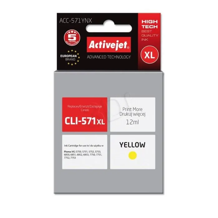 ActiveJet rumeno črnilo Canon CLI-571Y XL