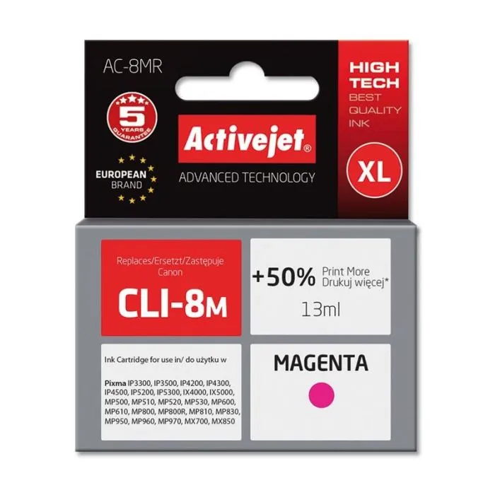 ActiveJet magenta črnilo CLI-8M