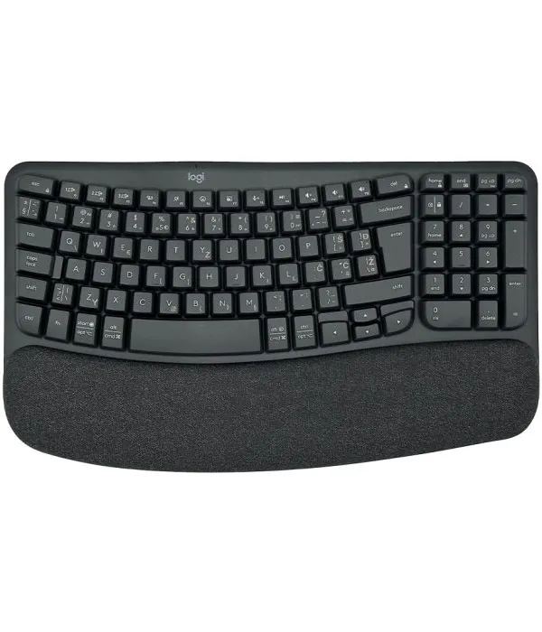 Logitech brezžična tipkovnica ergonomska Wave Keys črna SLO gravura
