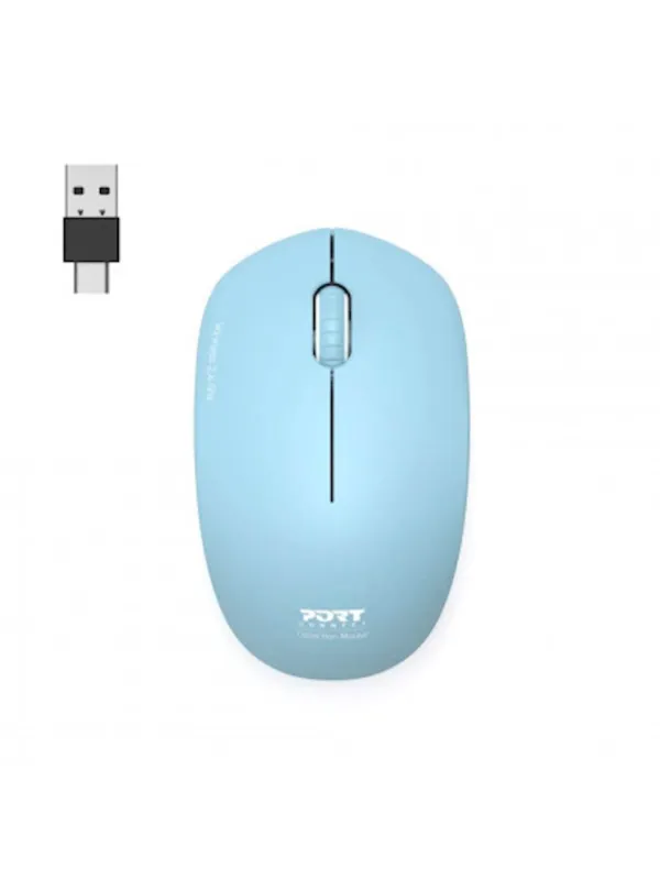 Miška PORT WL USB-A/USB-C svetlo modra