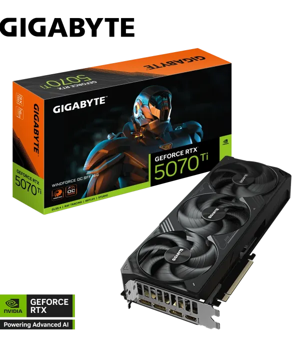 Grafična kartica GIGABYTE GeForce RTX 5070 Ti WINDFORCE OC SFF 16G, 16GB GDDR7, PCI-E 5.0