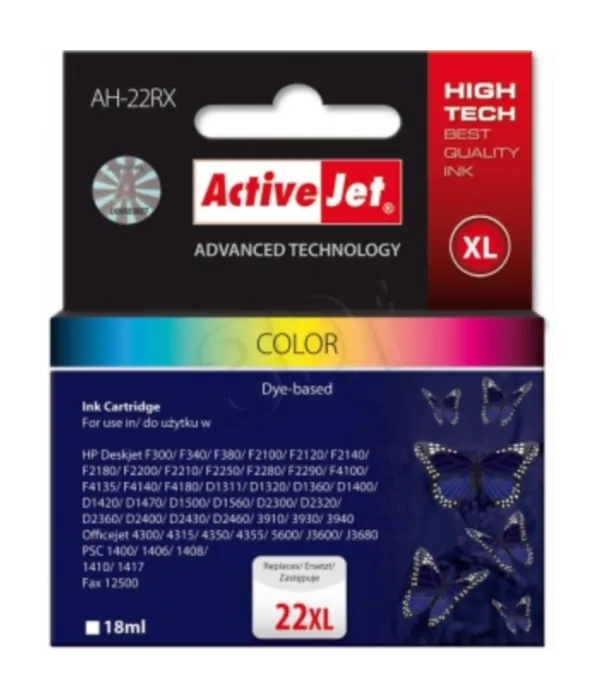 ActiveJet komplet barvnih črnil HP C9352A 22XL