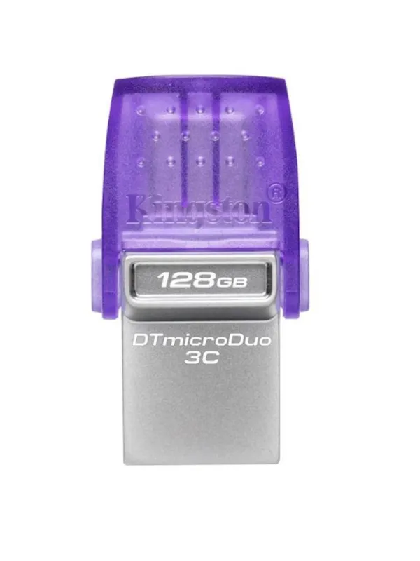 USB C & USB DISK Kingston 128GB DT microDuo3G3, 3.2 Gen1, OTG, s pokrovčkom