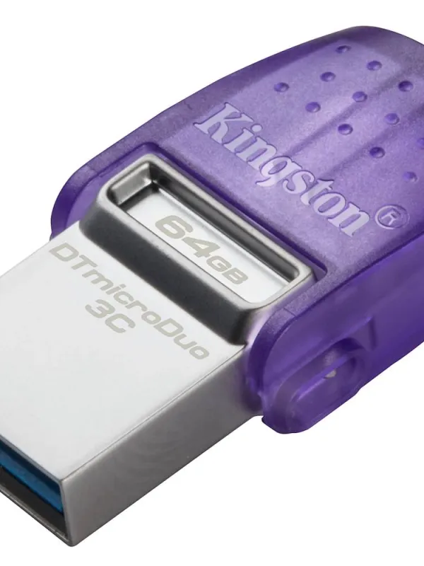 USB C & USB DISK Kingston 64GB DT microDuo3G3, 3.2 Gen1, OTG, s pokrovčkom